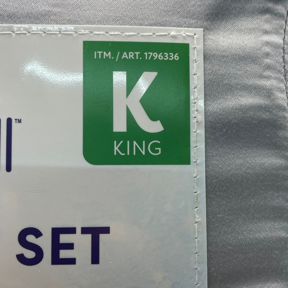 Slumberchill Cooling Sheet Set King Gray NEW 6 Piece Tencel Cotton Deep Pocket